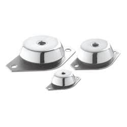 Supporto elastico antivibrante per motori entrobordo e generatore completo di controtampone