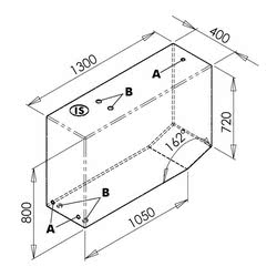 Serbatoio per acqua 390 l sinistro