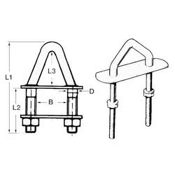 Cavallotti a " V"  per attacco delle sartie con piastra superiore saldata