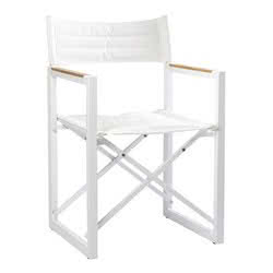 Sedia pieghevole alluminio teak ARC The Square bianca