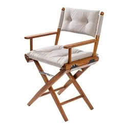 Teak folding chair sand padded fabric