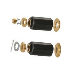 Hub/tear-off protection (HUB kit) in brass and rubber to complete Polaris stainless steel propellers