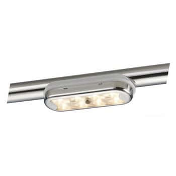 Plafoniera Bimini inox compatta a 8 LED fondo curvo, con interruttore Tendalino