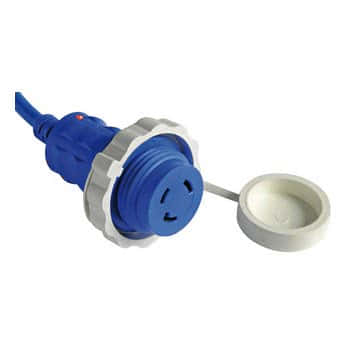 Pre-mounted cap + cable blue 15 m 16 A