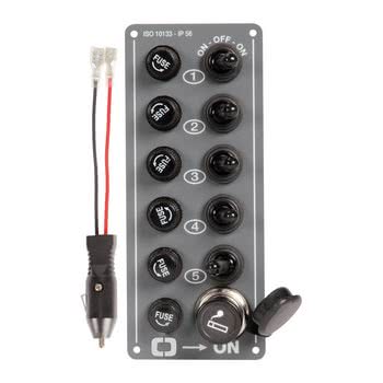Electric control panel 5 switches + lighter plug
