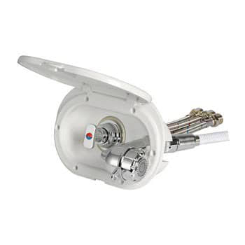 Box doccia bianco tubo PVC 2,5 m uscita posteriore/laterale