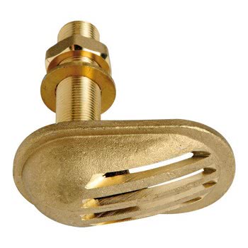 Cast brass thru hull scoop strainer 1"1/2