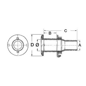 Scarico a mare inox 1 1/2" x 45 mm