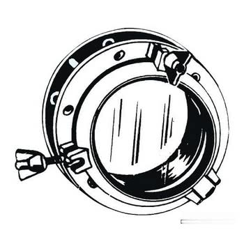 Oblò nylon tondo nero 320 mm