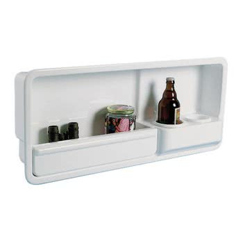 Side pocket w/2 glass holders ABS white right
