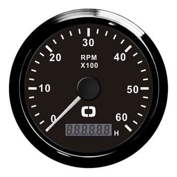 Revolution counter 0-6000 RPM black/black