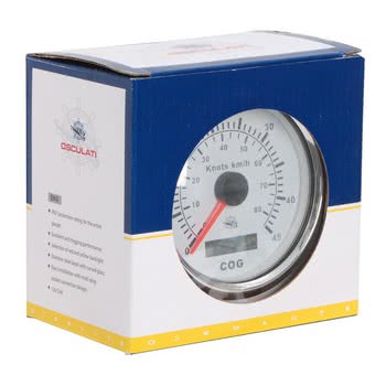 Pitot speedometer 0-55 MPH white/glossy