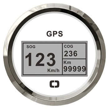 Speedometer compass mile counter GPS white/glossy
