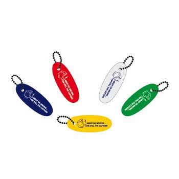 Soft rubber floating keyring mixed colours