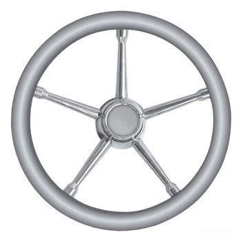 A soft polyurethane steering wheel grey/SS 350 mm