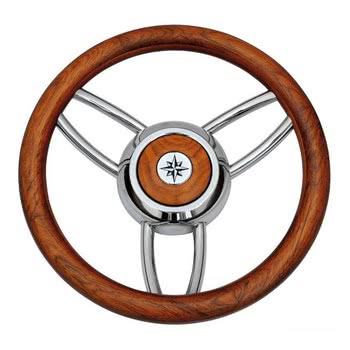 Blitz steering wheel w/matt teak outer ring