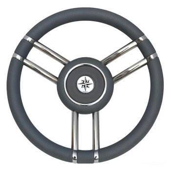 Apollo steering wheel SS+polyurethane Ø 350mm grey