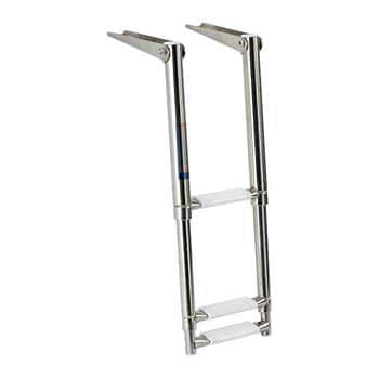 Scaletta inox telescopica stretta 3 gradini bianchi