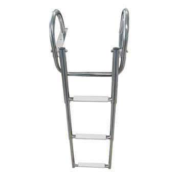 3-step (white) telescopic ladder w/handles