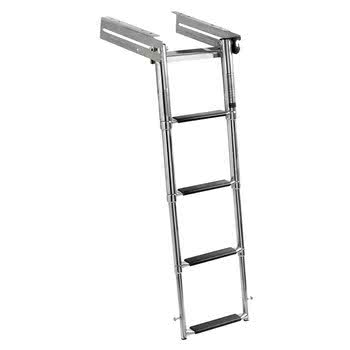Ladder w/overhanging rungs under platform mounting