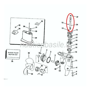 Standard Driveshaft 5" Evinrude Johnson BRP