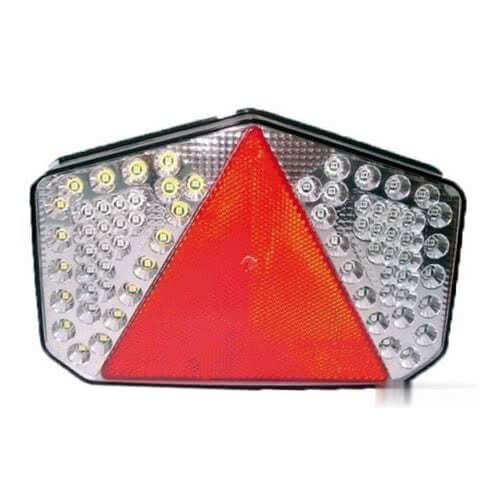 Rear LED light with triangular reflector