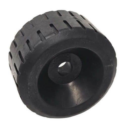 Side roller with technopolymer core and polypropylene/rubber composite outer cover