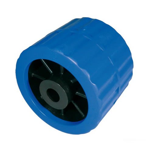 Side roller with technopolymer core and polypropylene/rubber composite outer cover