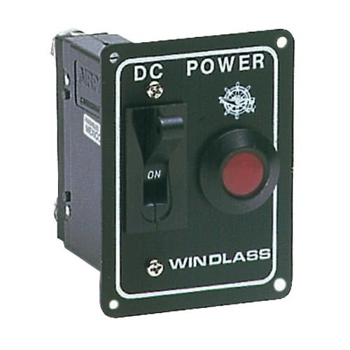 Windlass or bow thruster control panel with safety switch