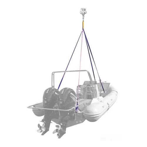 Sistema di sollevamento a 4 bracci per imbarcazioni o battelli pneumatici