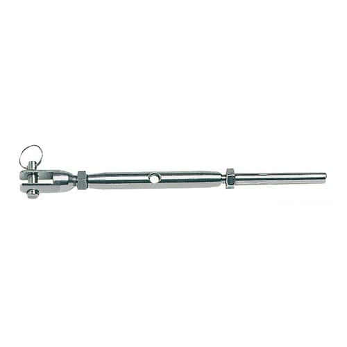 Turned rigging screws with press-fitting terminal for stainless steel cables