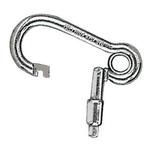 Carbine hook with outer opening, made of stainless steel