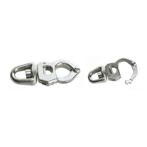 Snap-shackles for sheets, halyards and spinnakers, made of stainless steel
