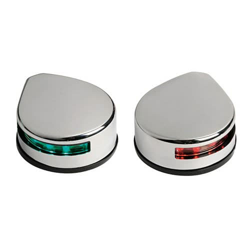 Evoled low consumption LED navigation lights made of stainless steel for flat mounting