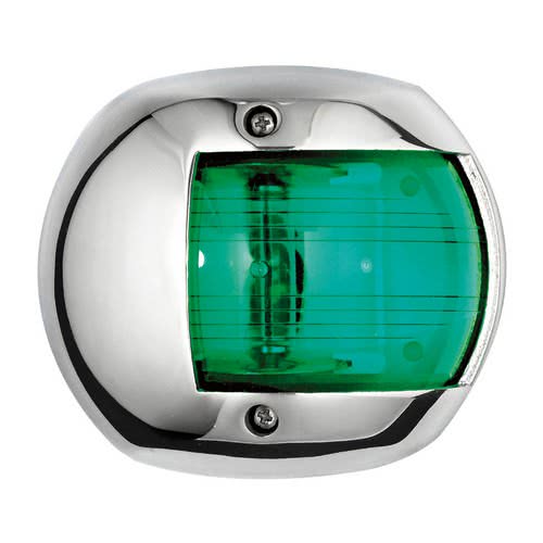 Compact 12 navigation lights made of mirror-polished AISI316 stainless steel