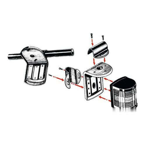 Swivelling support for UTILITY 77 and 85, made of mirror-polished stainless steel