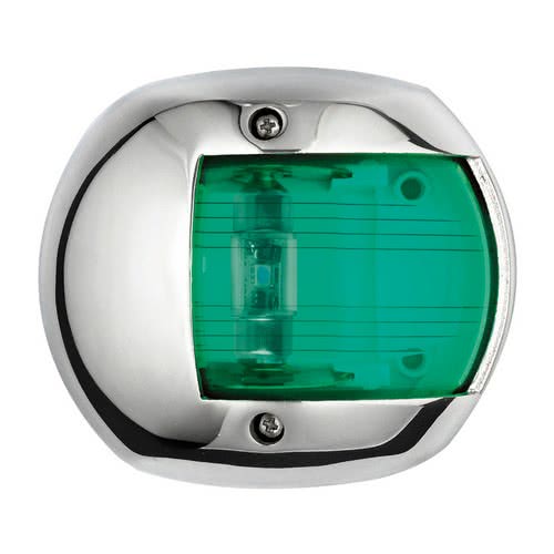 Compact 12 LED navigation lights made of mirror-polished AISI316 stainless steel