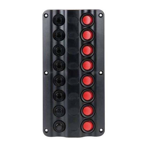 Wave Design electric control panel with rocker switches and LED on/off indicating lights