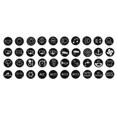 Set of 40 marine stickers for Flat vandalism-proof switches type 14.215.xx