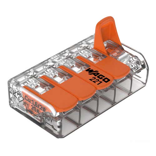 WAGO® series 221 splicing connectors with snap opening/closing