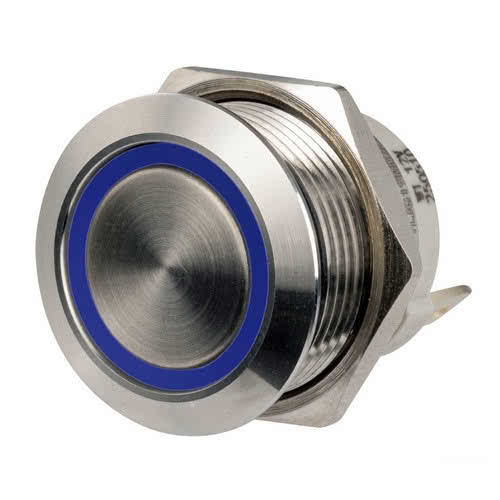 Interruttori Pushpull a basso profilo in acciaio inox 12/24V 20 A