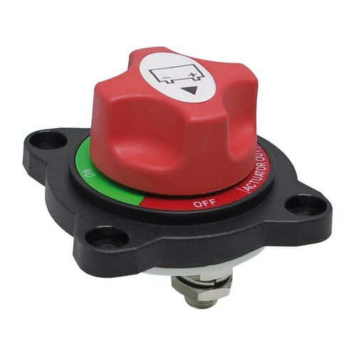 Battery switch for semi-recessed mounting