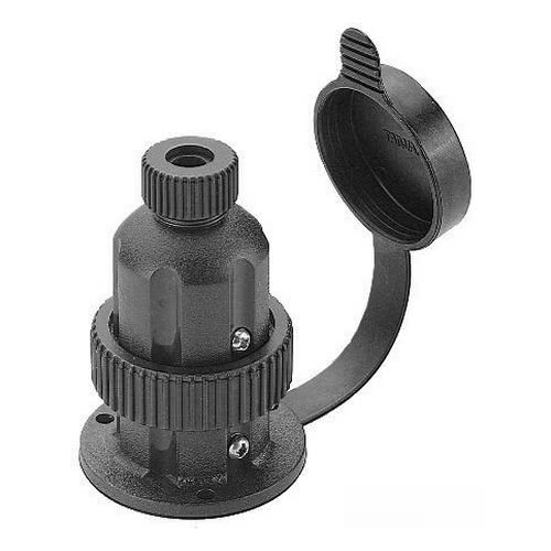 Watertight plug made of polycarbonate and fitted with brass contacts