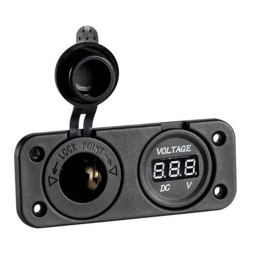 Digital voltmeter/ampere meter and sockets for recess mounting