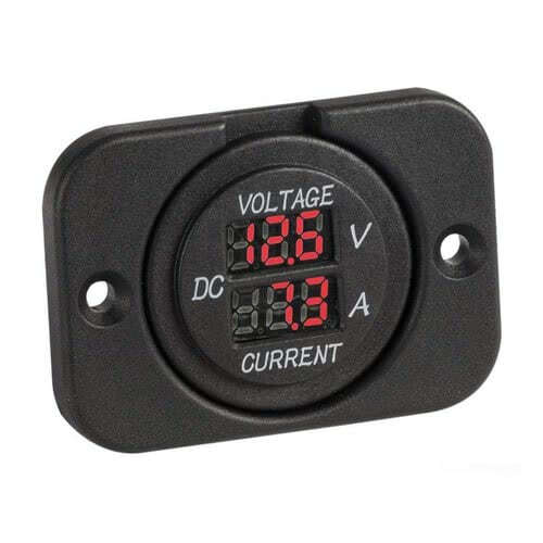 Digital voltmeter/ampere meter and sockets for recess mounting