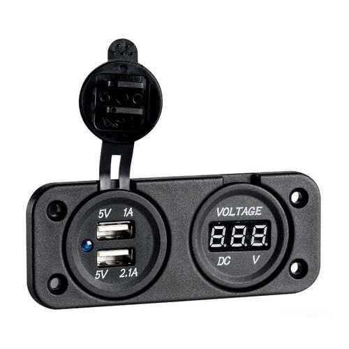 Digital voltmeter/ampere meter and sockets for recess mounting