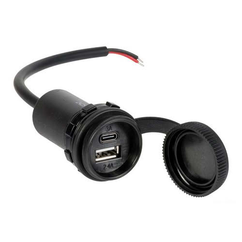 Waterproof USB socket with cover