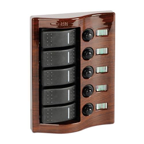 Electric control panel with flush rocker switches