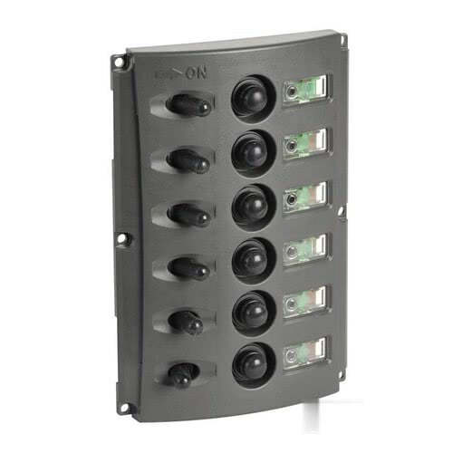 Electrical panels with automatic fuses and double LED.