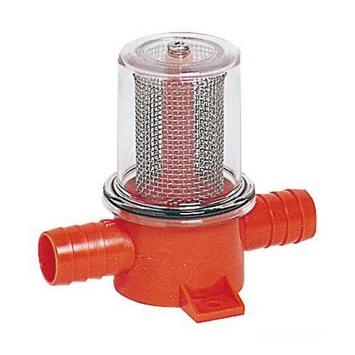 Flush mount filter for bilge pumps and showers